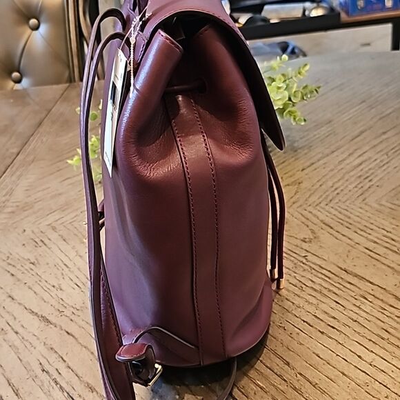 Ralph Lauren winny backpack NWT fine grain cow leather wine color - Picture 7 of 11